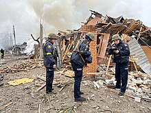 Houses in Dnipro after the strike on 26 November Dnipro after Russian shelling, 2022-11-26 (01).jpg