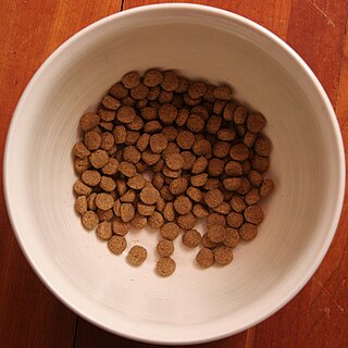 <span class="mw-page-title-main">Dog food</span> Food intended for consumption by dogs usually made from meat