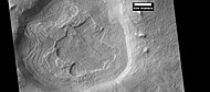 Close view of layered deposit in crater, as seen by HiRISE under HiWish program