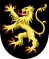 Lion of Belgium, adopted by the new w:Kindom of Belgium, founded in 1830, being the ancient Lion of Brabant