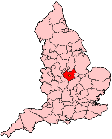 The county of Leicestershire in relation to England EnglandLeicestershire.svg