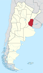 Poziția localității Provincia Entre Ríos