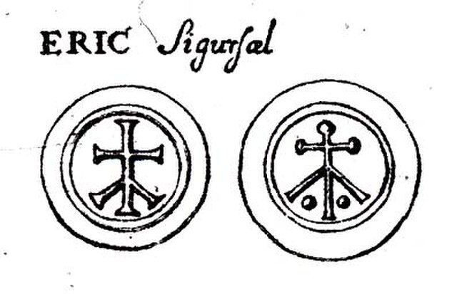 In 1691 coin expert Elias Brenner published designs allegedly used by King Eric, but a minting of coins by Eric is unknown to modern scientists, and t