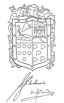 Coat of Arms of Francisco de Montejo. Escudo de armas de Francisco de Montejo.jpg