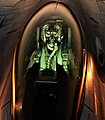 F-16 pilot peers through his night vision goggles