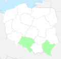 Festuca pseudodalmatica distribution in Poland.svg