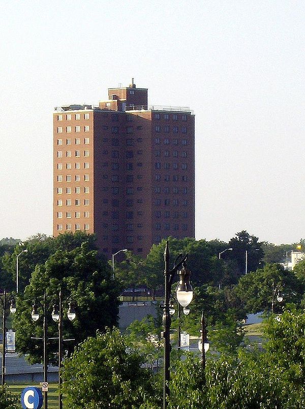 The building that was part of the Brewster-Douglass Housing Projects in Detroit, where Ross spent her teenage years