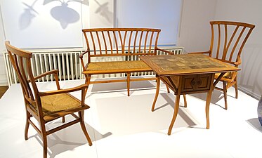 Furniture designed by Henry Van de Velde for the Villa Bloemenwerf (1895)