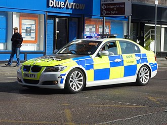 An ANPR equipped road policing unit pictured in 2013 GMP BMW ANPR Interceptor responding (cropped).jpg