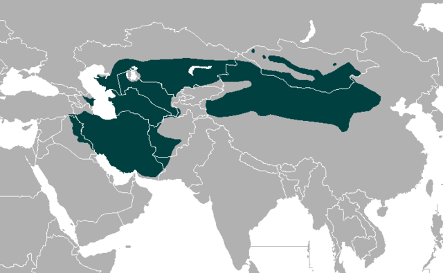 Mapa de distribuição da gazela-persa