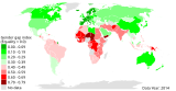 Countries by Gender Inequality Index 2014.