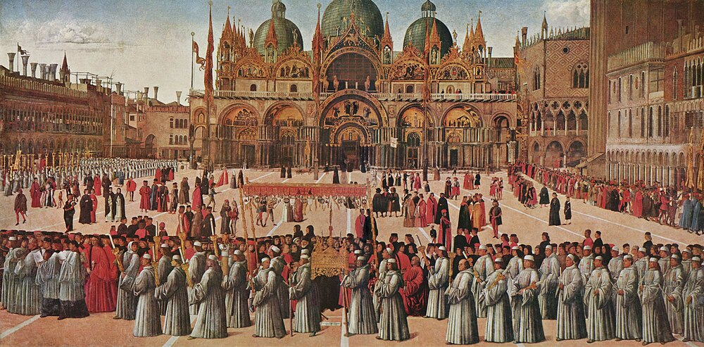 Gentile Bellini - Procession in St. Mark's Square (Galleria dell'Accademia, Venice)