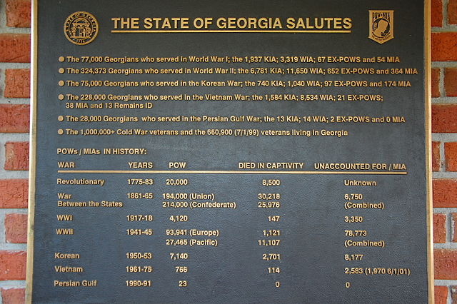 Georgia plaque using "War Between the States"