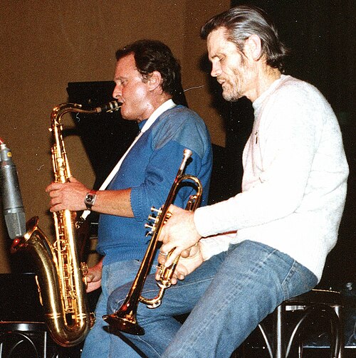 Getz and Chet Baker (right) in 1983