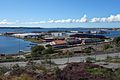 * Nomination The Grötö peninsula in the inlet to Lysekil South Harbour, Sweden. The Åkerbräckan cemetery in the forefront. --W.carter 20:17, 12 August 2016 (UTC) Comment Needs perspective correction. Lamp and flag posts are usually vertical.--Ermell 21:34, 12 August 2016 (UTC) Yes they usually are. This is a photo taken from a height down and you get weird perspectives then. This is as far I could go without having all the buildings below the road tilting and the straight fence has started to tilt instead. You must choose what to keep straight, and I chose the buildings. The two lampposts not perfect, but they are now outnumbered by all the rest. W.carter 22:41, 12 August 2016 (UTC)  Support Good quality. Clearly QI IMO (perhaps after new version). Interesting clouds, but uncategorized--Lmbuga 04:19, 13 August 2016 (UTC) * Promotion {{{2}}}