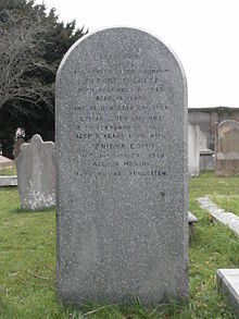 Colonel Sir George Everest is buried in the churchyard at Hove's parish church. Gravestone of Sir George Everest, St Andrew's Church, Hove.JPG