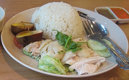 Hainanese chicken rice is considered one of the national dishes of Singapore