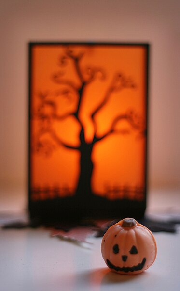 File:Halloween truffle with tree silhouette backdrop.jpg