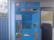 The new SHERE ticket machine on Platform 1 to the left of the picture the black silhouette is covering the Oyster Card machine coming in the near future.