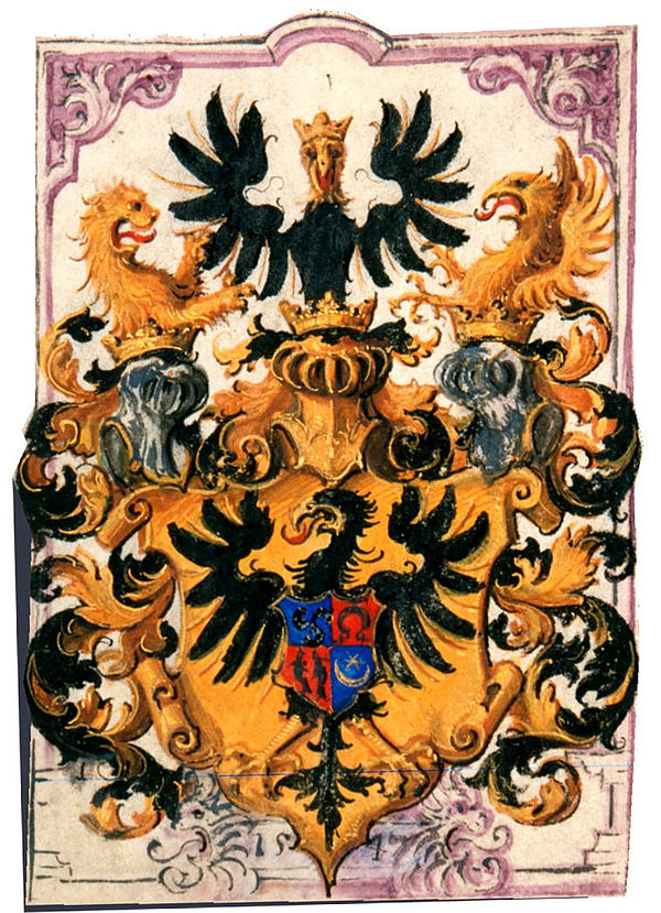 The coat of arms as granted in 1547 by the Holy Roman Emperor.