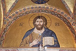 Hosios Loukas (pronaos) - zidul de est, central (Pantocrator) 02.jpg