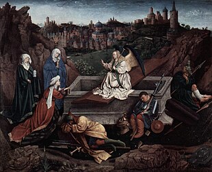 The Three Marys at the Tomb, attributed to Hubert van Eyck, c. 1410–1428