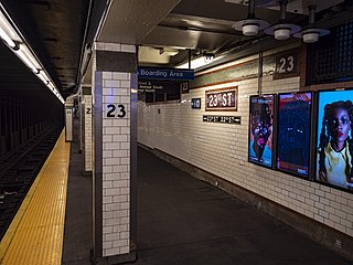 <span class="mw-page-title-main">23rd Street station (IRT Lexington Avenue Line)</span> New York City Subway station in Manhattan