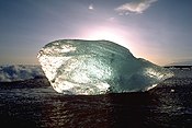 Ice melting on a beach in Iceland IceBlockNearJoekullsarlon.jpg