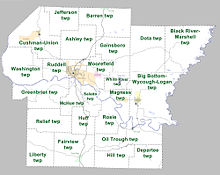 Townships in Independence County, Arkansas as of 2010 Independence County Arkansas 2010 Township Map large.jpg