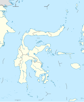 Poloha sídla na mape ostrova Sulawesi