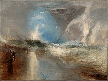 J. M. W. Turner, Rockets and Blue Lights (Close at Hand) to Warn Steamboats of Shoal Water, 1840, on view in the Manton Collection of British Art at the Clark J.M.W. Turner's Rockets and Blue Lights (Close at Hand) to Warn Steamboats of Shoal Water.jpg