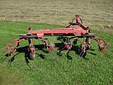 Tedder rakes (dual functionality; combined tedder and rotary rake)