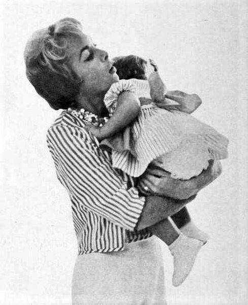 Curtis as a baby with her mother in 1960