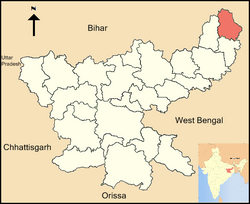 Location of Sahibganj district in Jharkhand