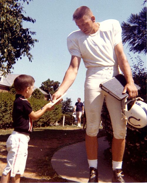 Pro Football Hall of Fame inductee Johnny Unitas was the Baltimore Colts' starting quarterback and famed "Number 19", from 1956 to 1972. Unitas was ra