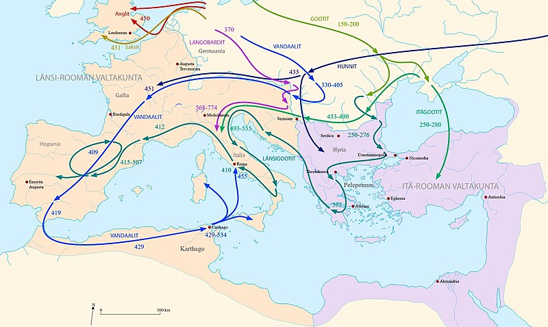 File:Kansojen vaellukset Länsi- ja Itä-Rooman valtakuntien alueella kansainvaellusaikana 100-700-luvuilla.jpg