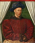 Charles VII of France shown in a mid-15th-century portrait by Jean Fouquet