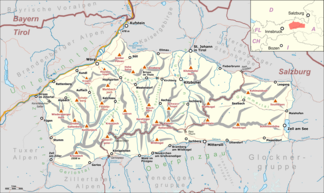 Mapa general de los Alpes de Kitzbühel