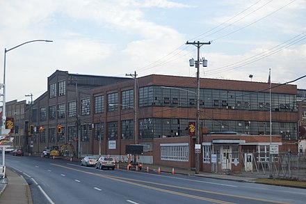 Industrial buildings at the Keystone Cold Drawn Products complex.