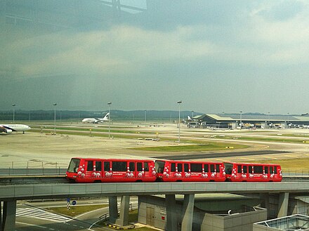 Innovia APM 100 operating on AeroTrain at Kuala Lumpur International Airport.