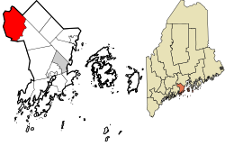 华盛顿在诺克斯县的位置（以红色标示）