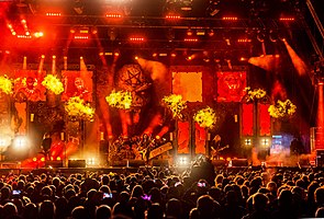 Kreator performing at the Reload Festival in Germany, 2018