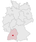 Localização de Tubinga na Alemanha