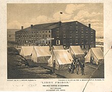 The Confederate Libby Prison, infamous for its overcrowding and poor health conditions Libby Prison (CP 3410), National Museum of Health and Medicine (4727461565).jpg