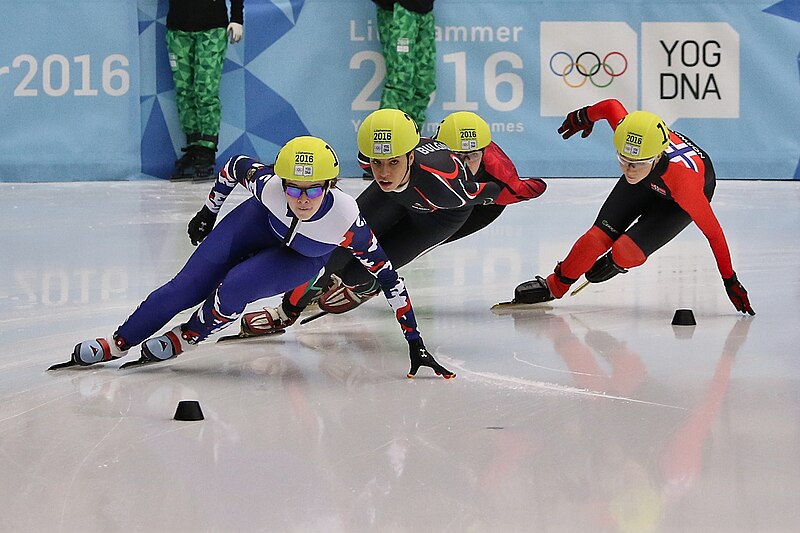 File:Lillehammer 2016 - Short track 1000m - Women Quarterfinals - Anna Seidel, Elizaveta Kuznetsova, Ane By Farstad and Katrin Manoilova 4.jpg