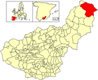 Расположение муниципалитета Пуэбла-де-Дон-Фадрике на карте провинции