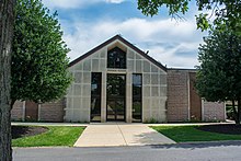 Chapel at Mount Olivet Cemetery. Looking NE at Chapel main door - section 76-77 - Mt Olivet - Washington DC - 2014.jpg