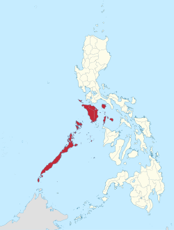 Mapa de Filipinas con Mimaropa resaltado