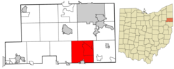 Mahoning County Ohio incorporated and unincorporated areas Beaver highlighted.png
