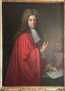 Portreto de Toussaint-François Rallier du Baty videbla en la urbodomo de Rennes